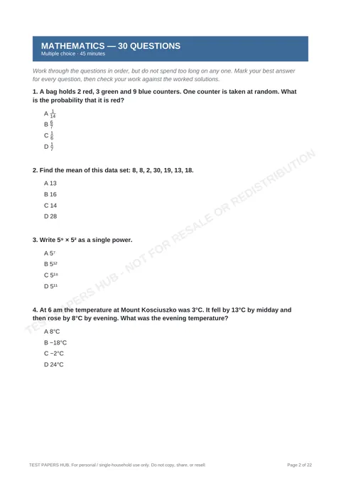 Questions preview
