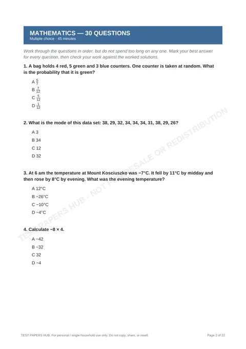 Questions preview