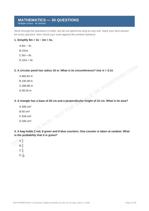 Questions preview