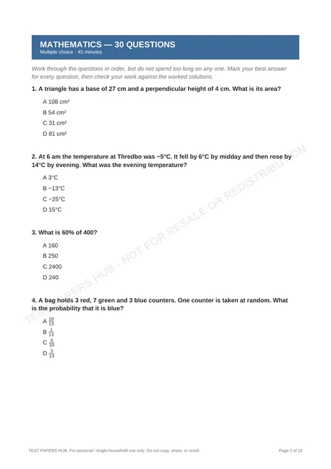 Questions preview