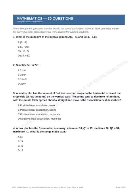 Questions preview