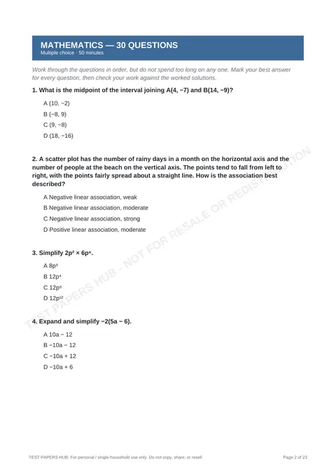 Questions preview