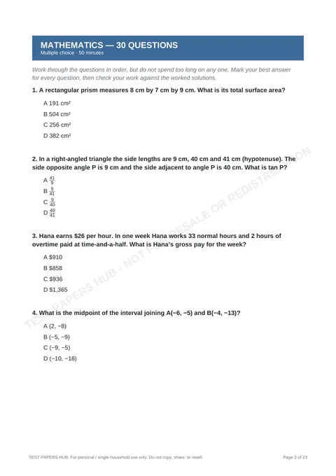 Questions preview