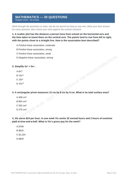 Questions preview