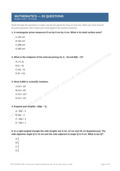Questions preview