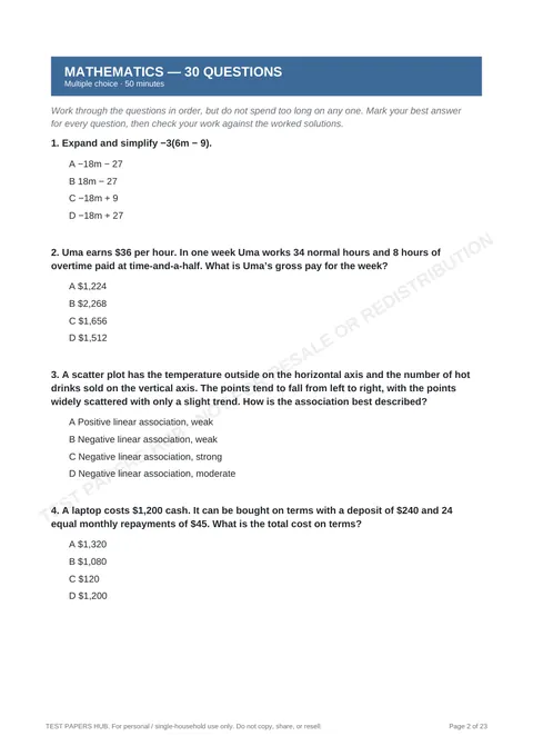Questions preview