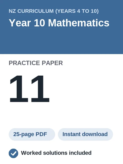 NZ Curriculum Year 10 Mathematics Practice Paper 11