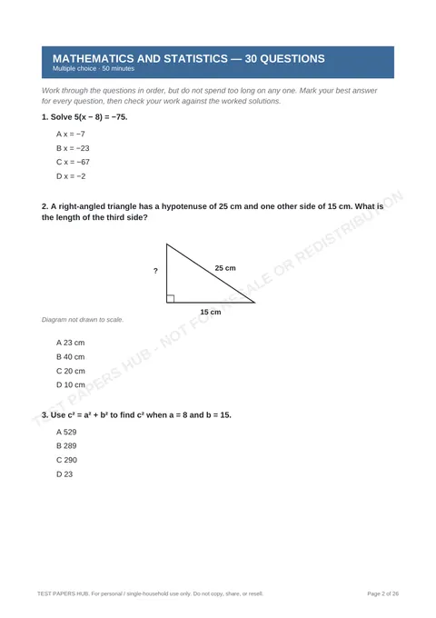 Questions preview