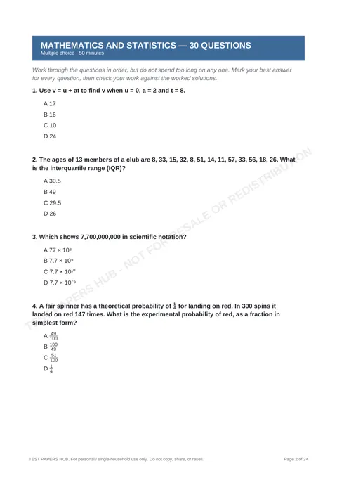 Questions preview