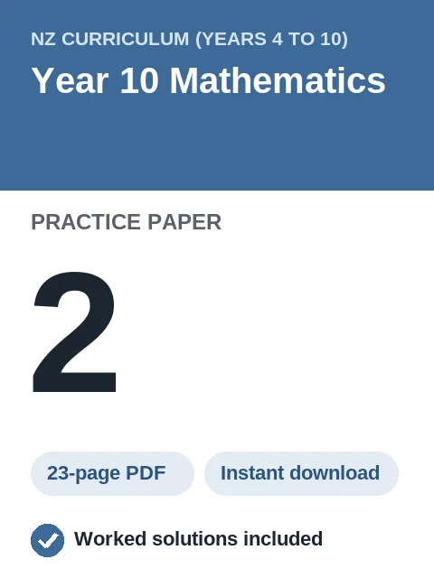 NZ Curriculum Year 10 Mathematics Practice Paper 2