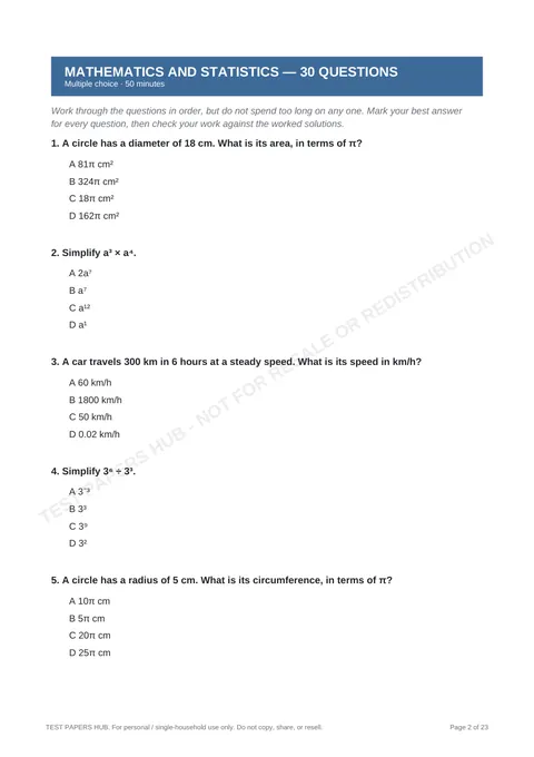 Questions preview