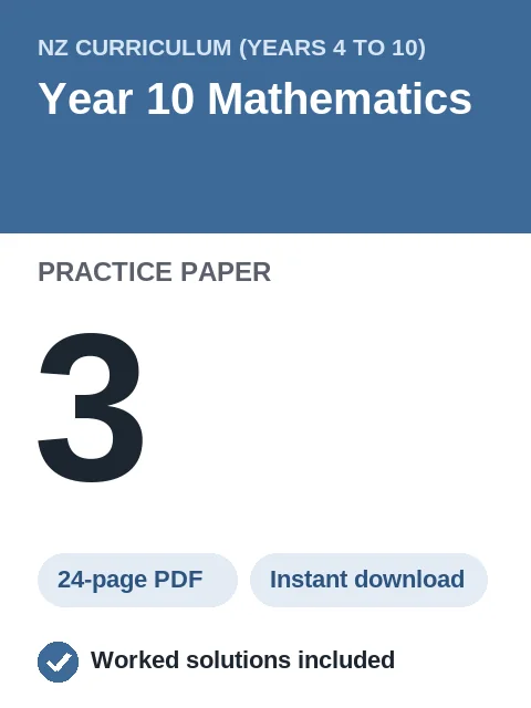 NZ Curriculum Year 10 Mathematics Practice Paper 3