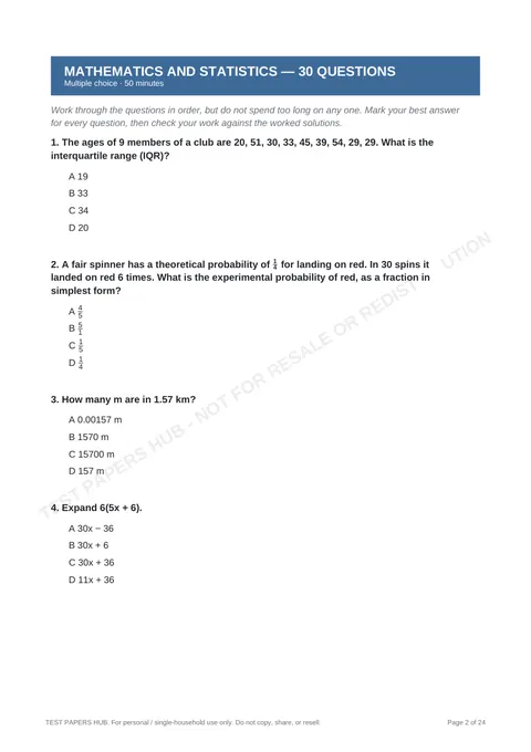 Questions preview