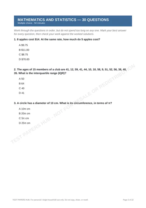 Questions preview
