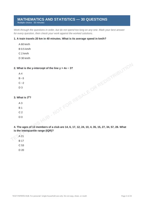 Questions preview