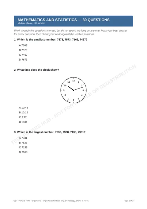 Questions preview