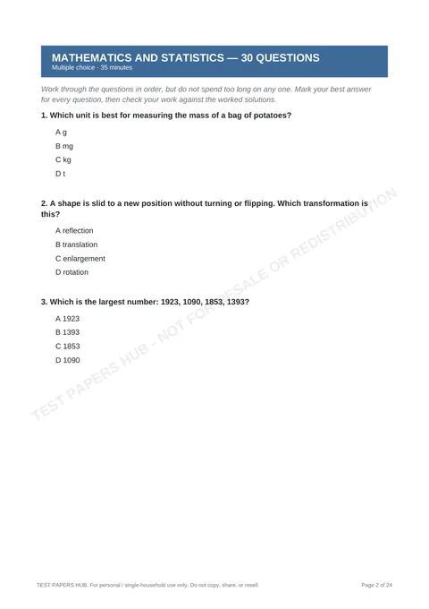 Questions preview