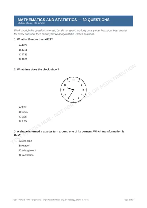 Questions preview