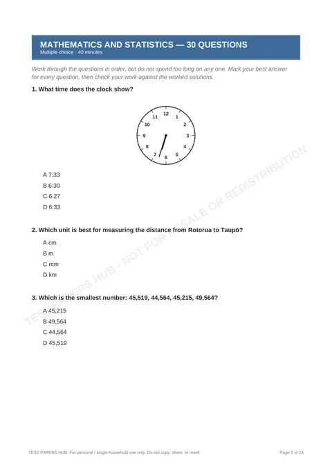 Questions preview