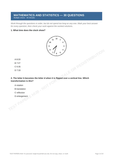 Questions preview
