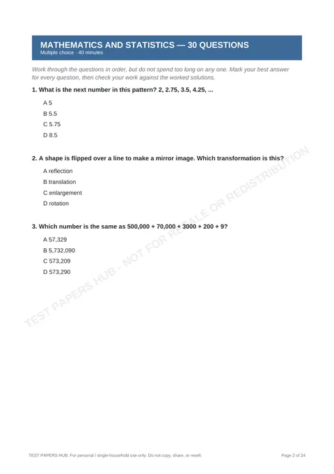 Questions preview