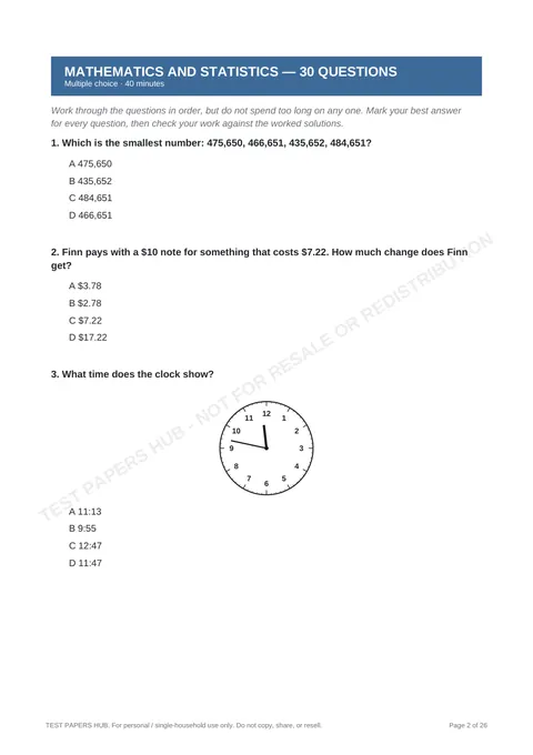 Questions preview