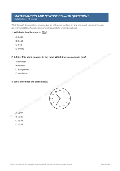 Questions preview