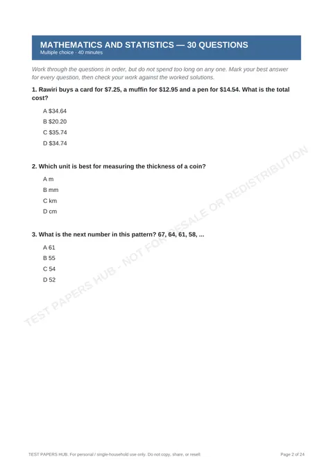 Questions preview