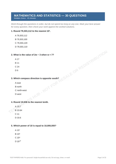 Questions preview