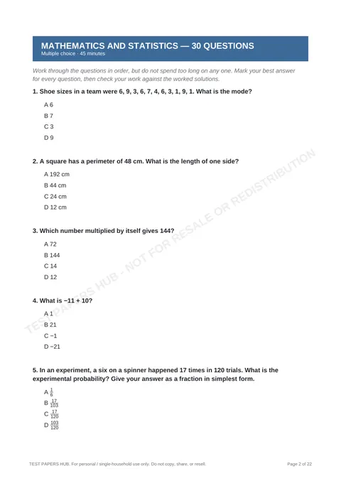 Questions preview