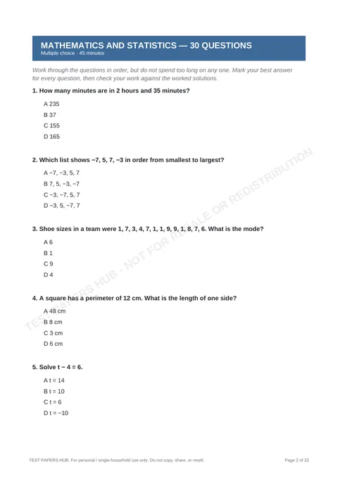 Questions preview