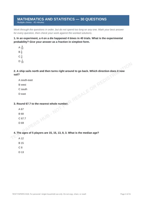 Questions preview