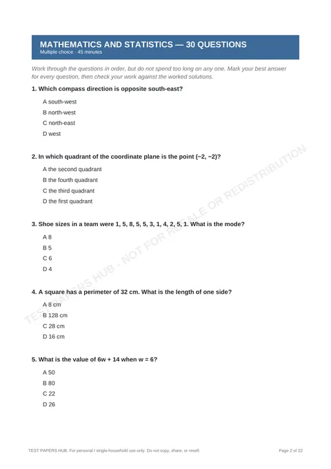 Questions preview