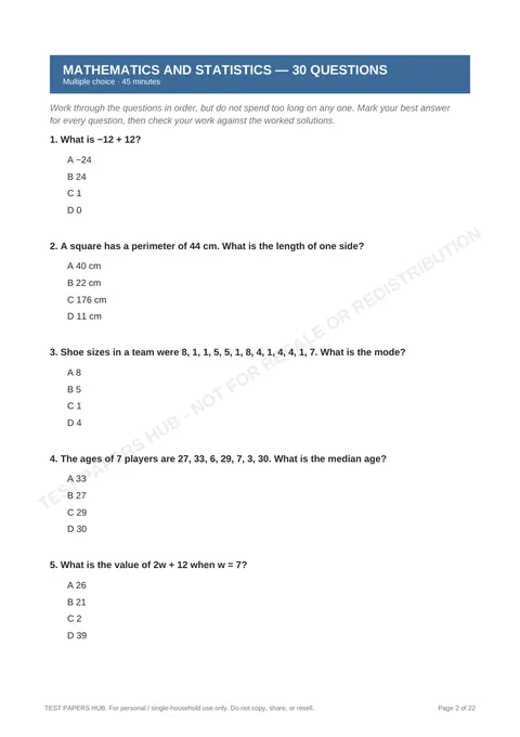 Questions preview
