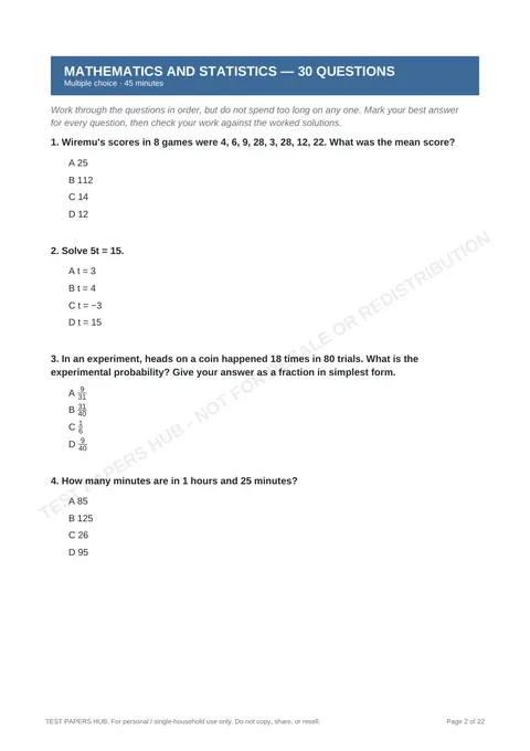 Questions preview