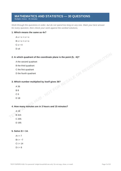Questions preview