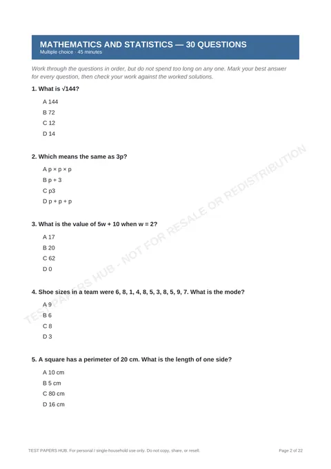 Questions preview