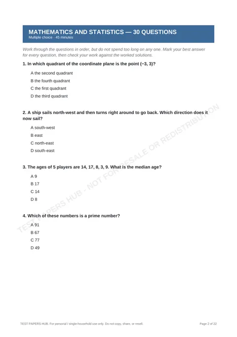 Questions preview