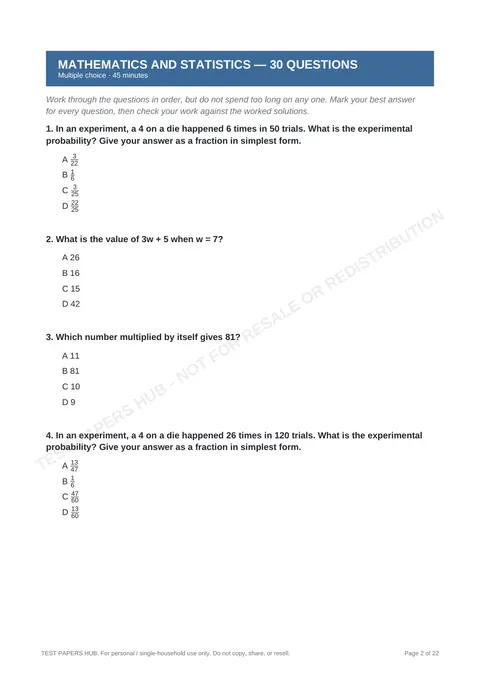 Questions preview