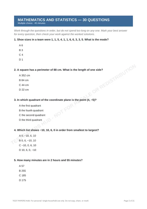 Questions preview