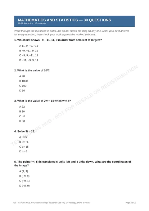 Questions preview