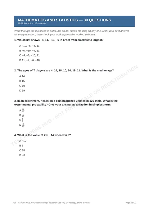 Questions preview