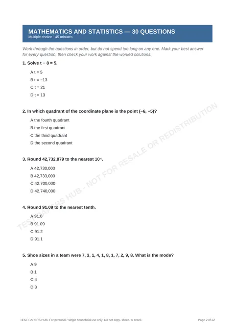 Questions preview
