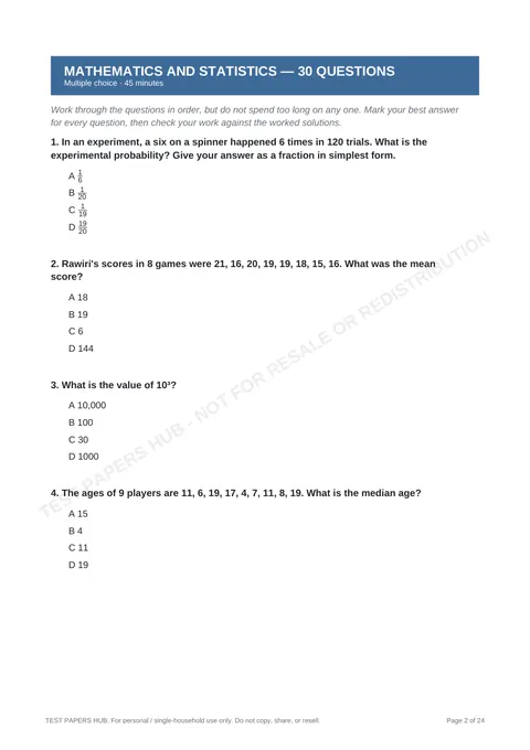 Questions preview