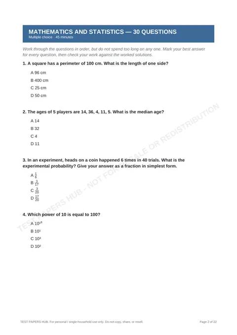 Questions preview