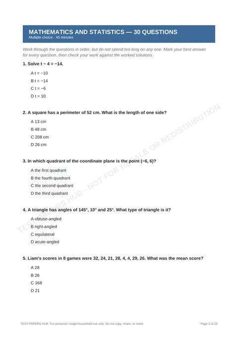 Questions preview