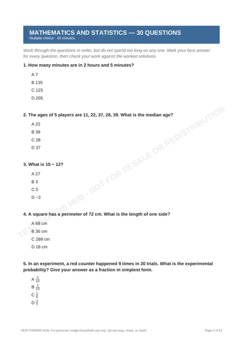 Questions preview