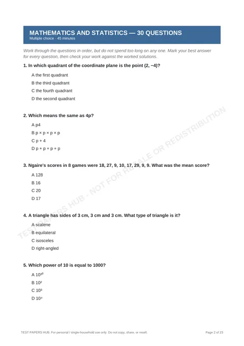 Questions preview