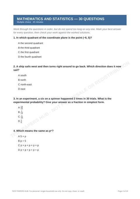 Questions preview