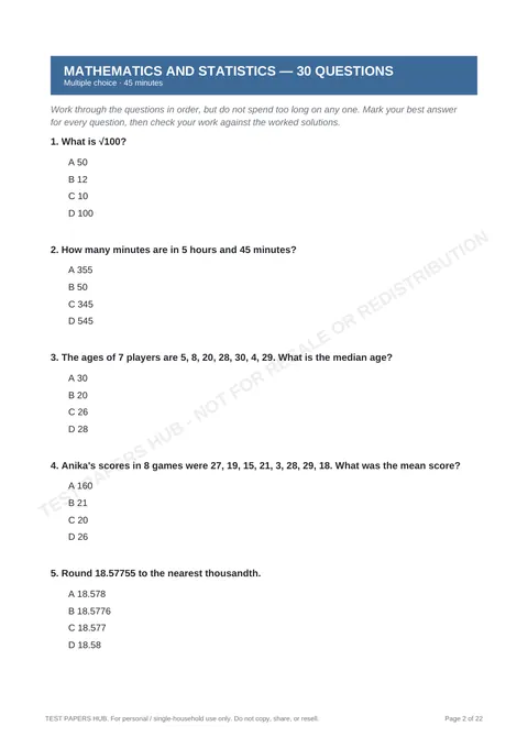Questions preview
